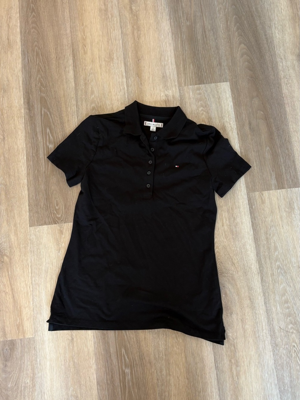 Tommy Hilfiger Black Women's Polo Shirt with Small Logo